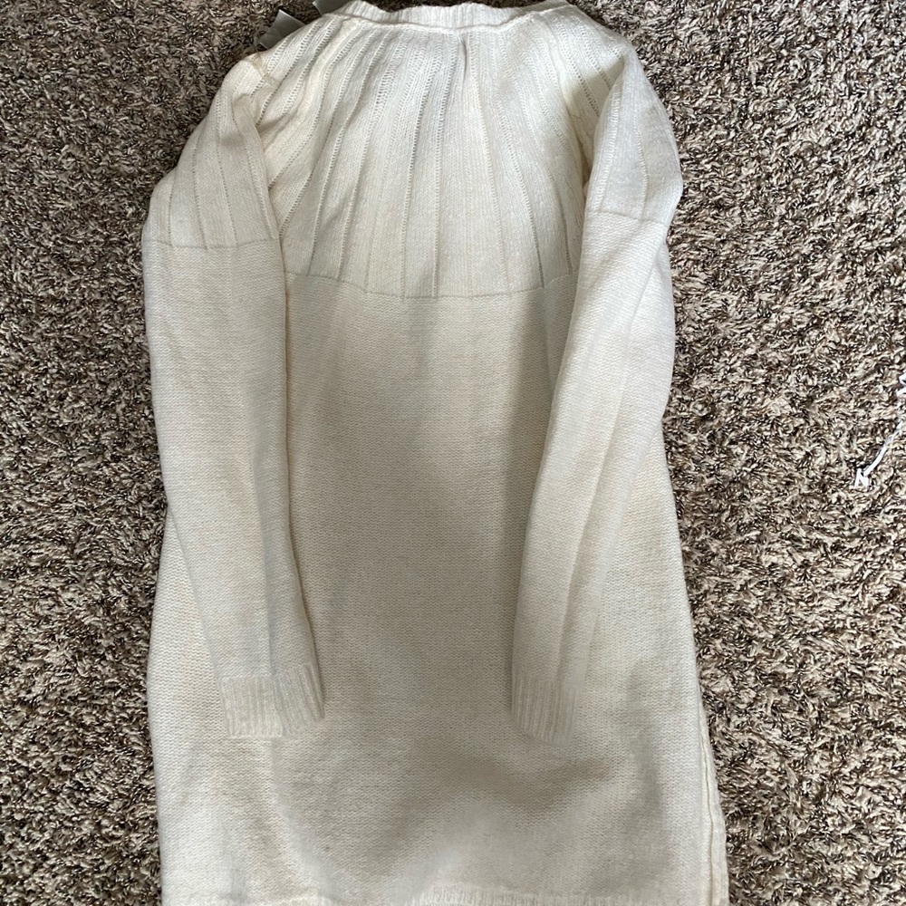 Sweater dress cream tone with grey bow